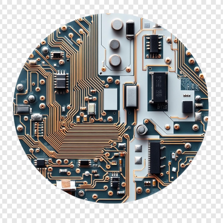 PSD tecnologia della scheda di circuito closeup disegno dettagliato microchip elettronica