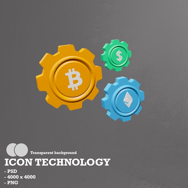 Tecnologia delle icone 3D, blockchain e intelligenza artificiale