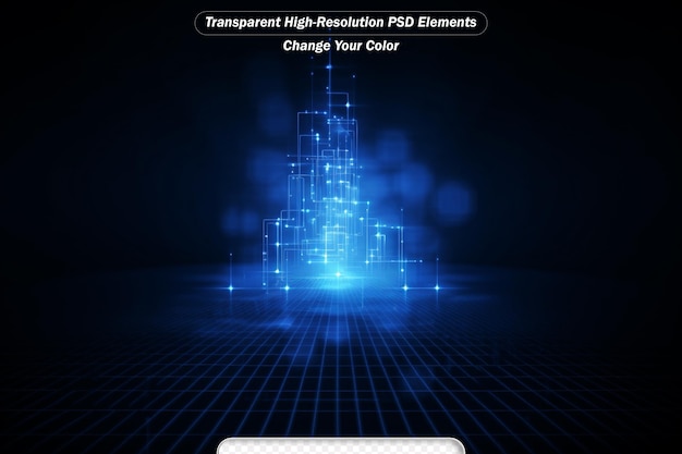 PSD tecnologia digital de ligação de velocidade fundo azul