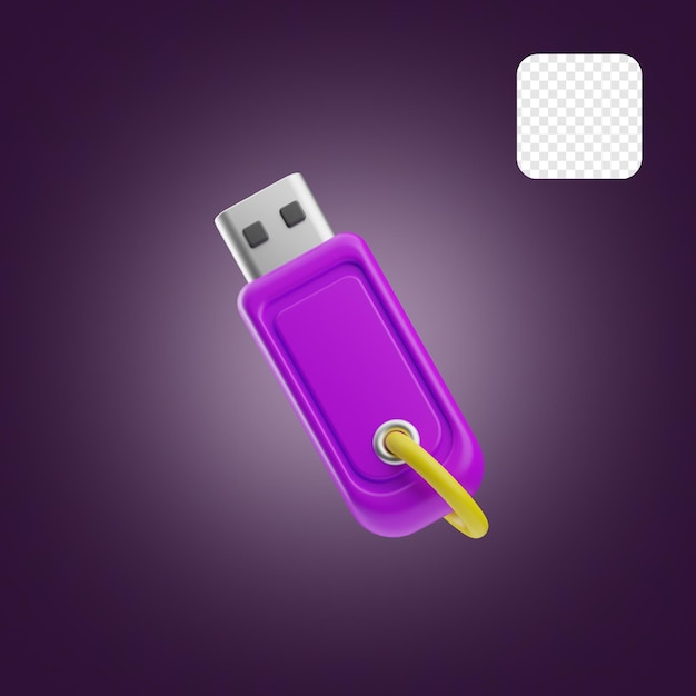 Tecnología flashdisk o usb moderno icono de ilustración 3d