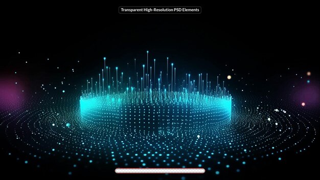 PSD tecnología de fondo colores violeta y azul onda de puntos