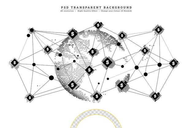 PSD tecnología gris sobre un fondo transparente