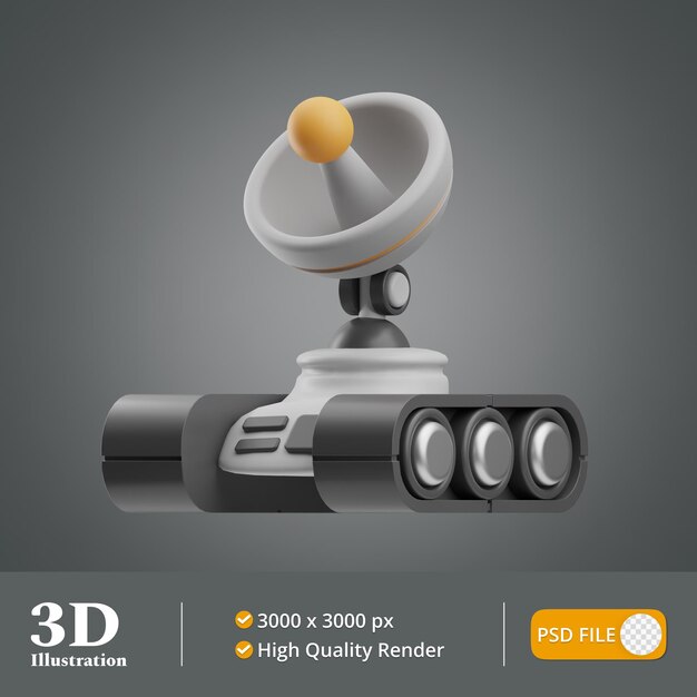Tecnologia luna rover illustrazione 3d