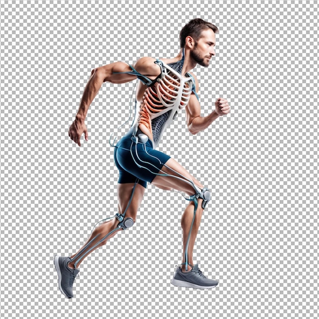 Tecnología médica ortopédica que muestra a un hombre corriendo png fondo