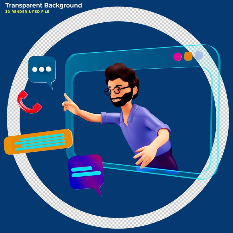 Tecnología del mundo cibernético digital metaverso Hombre que sostiene la realidad virtual con interfaz futurista Ilustración 3d de datos de holograma 3d