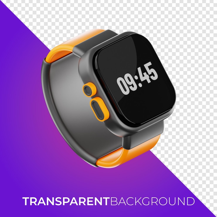 PSD tecnología premium icono de reloj inteligente renderización 3d en fondo aislado