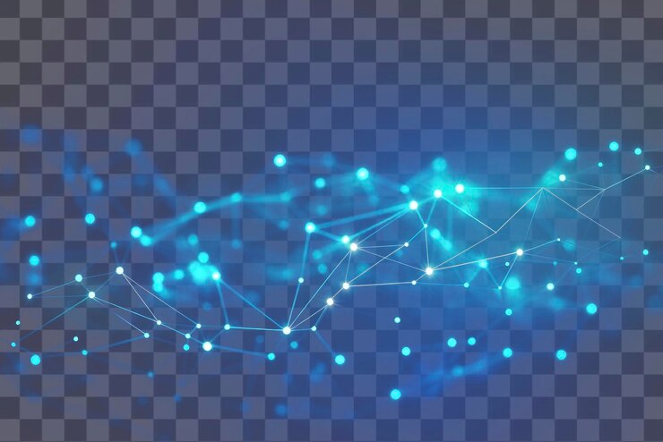PSD tecnología de red png conexiones de fondo resumen brillante