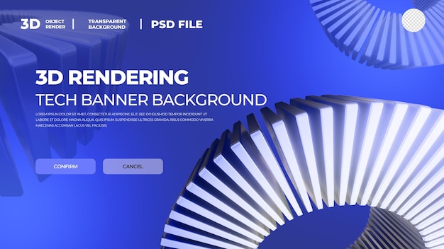 Tecnología de renderización 3D elementos geométricos abstractos fondo transparente psd en capas