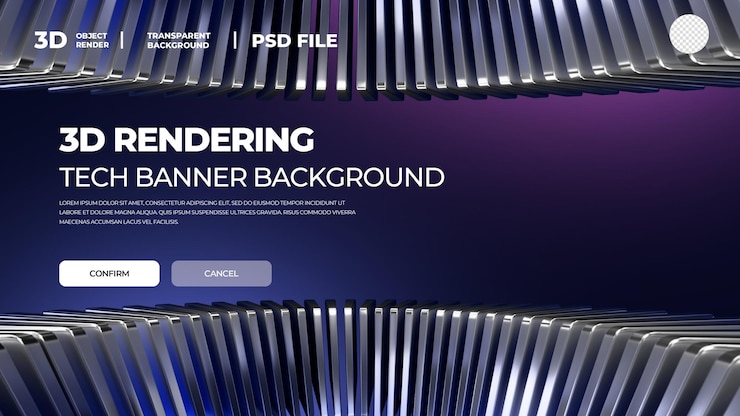 PSD tecnología de renderización 3d elementos geométricos abstractos fondo transparente psd en capas