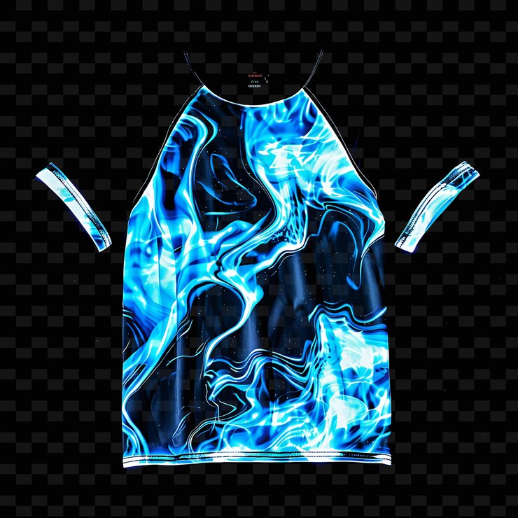 PSD tee de béisbol con mangas de contraste hechas con órgano de poliéster png ropa de moda de neón única
