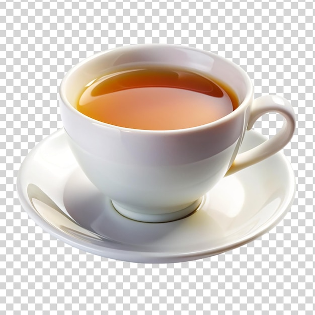 Tee in weißer Tasse, isoliert auf durchsichtigem Hintergrund