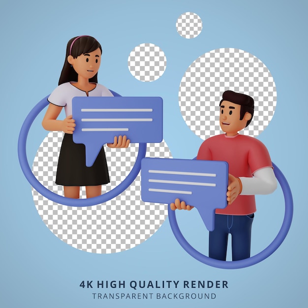 Teenager tun Online-Chat 3D-Cartoon-Charakter-Illustration