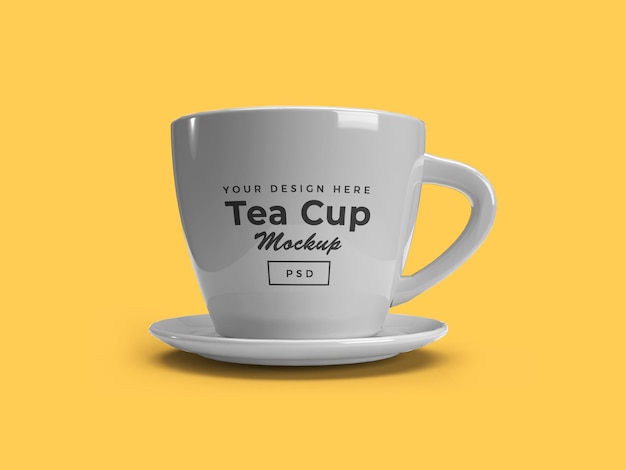 Teetasse auf platte 3d mockup design