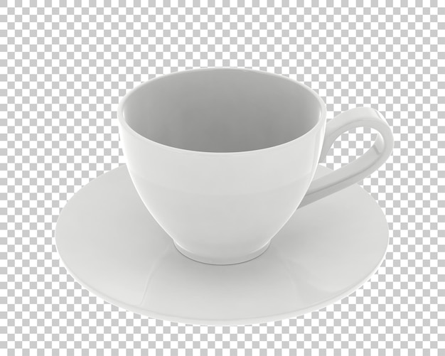 Teetasse auf transparentem hintergrund 3d-darstellung