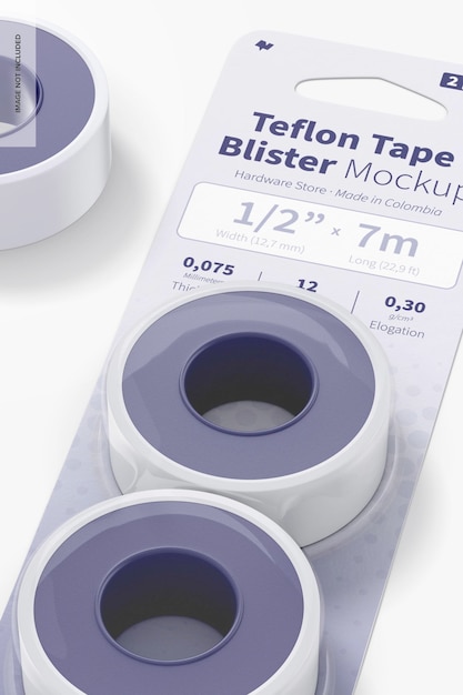 Teflonband Blister Mockup, Nahaufnahme Close