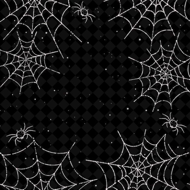 PSD teia de aranha com aranhas em fundo preto