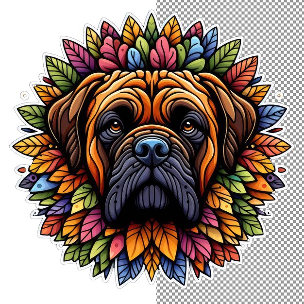 PSD les teintes du visage du chien canin vivant illustration isolée