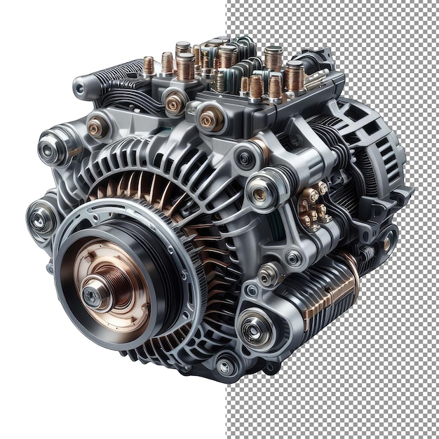 PSD teintes de puissance illustration animée des composants du moteur 3d
