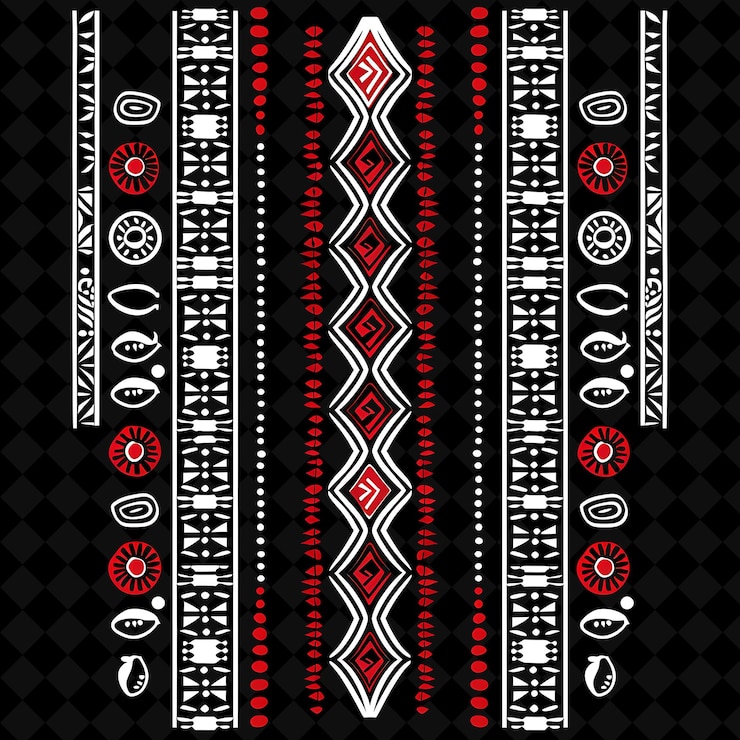 PSD tejido intrincado con patrones africanos límites diseñan un collage de png colecciones de arte
