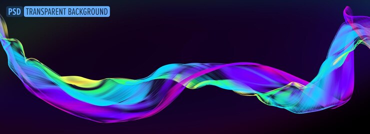 PSD tejido que fluye tejido ondulado multicolor seda voladora textil renderizado en 3d