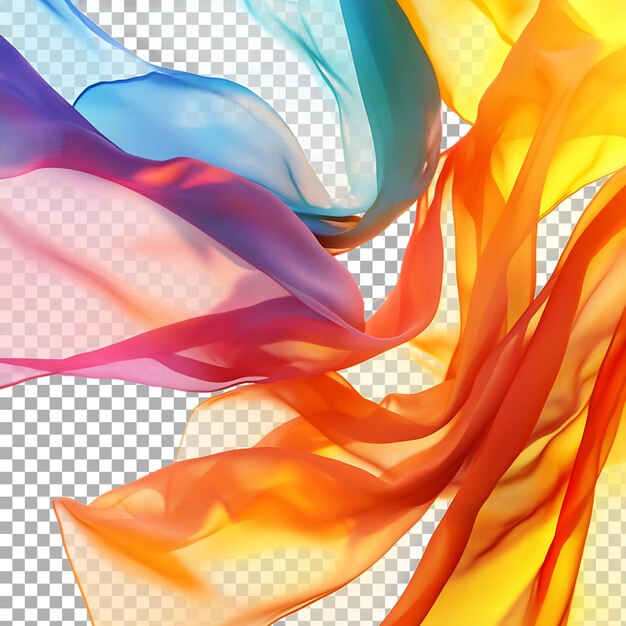 Tejido de seda de Papúa Nueva Guinea aislado contra un fondo transparente para diseños textiles de moda o proyectos de decoración del hogar