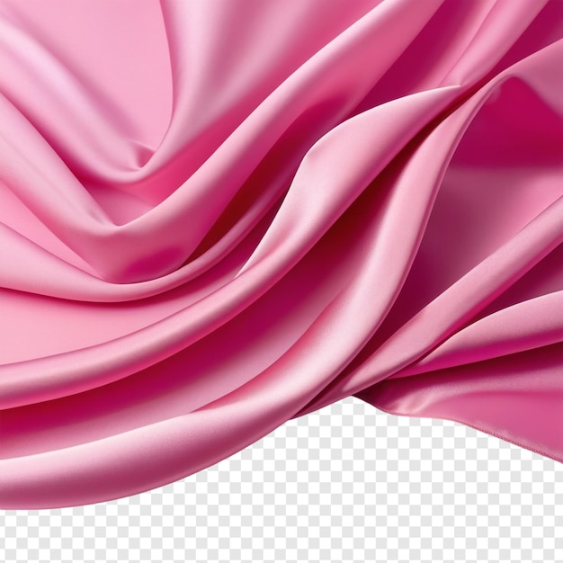 El tejido de seda rosa volador png aislado en un fondo transparente psd premium
