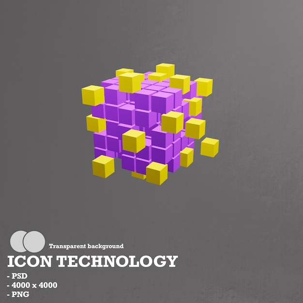 Teknologi ikon 3D blockchain dan kecerdasan buatan