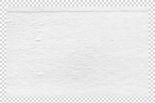 Tekstur kertas putih pada latar belakang transparan