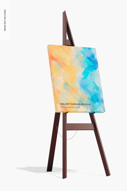 Tela artistica su cavalletto Mockup, vista a destra