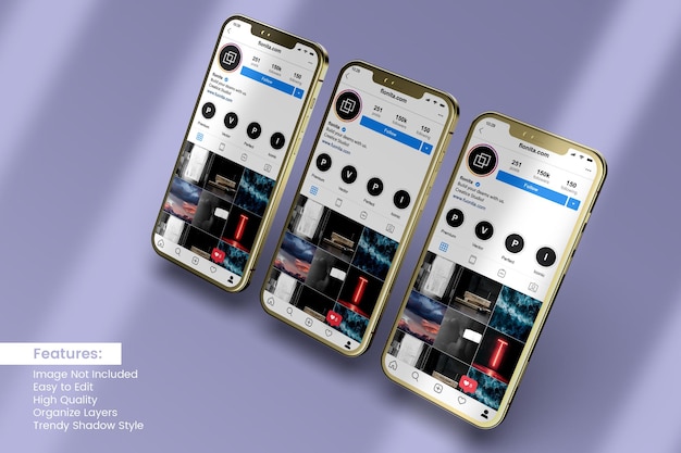 Tela de design de maquete de smartphone 3D