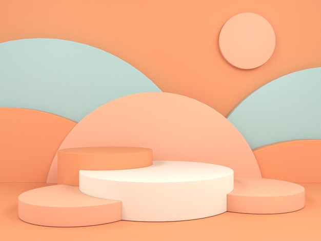 tela de pódio renderização 3d moderna com geometria mínima de palco