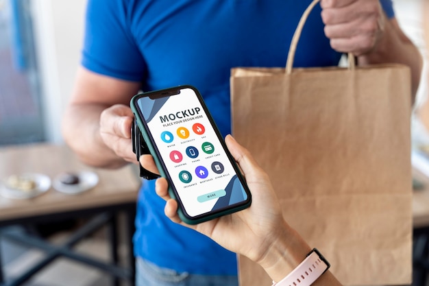 Tela de simulação de aplicativo pago para smartphone