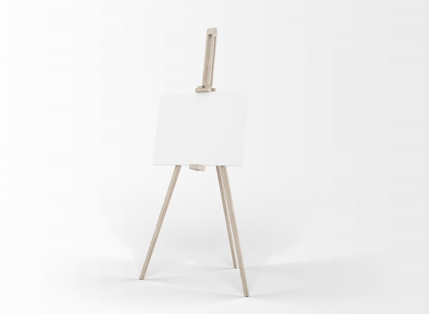 tela di arte in un cavalletto isolato su bianco