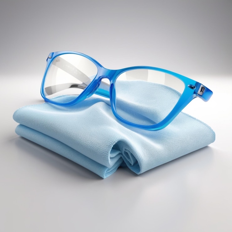 PSD tela de limpieza para gafas psd sobre un fondo blanco