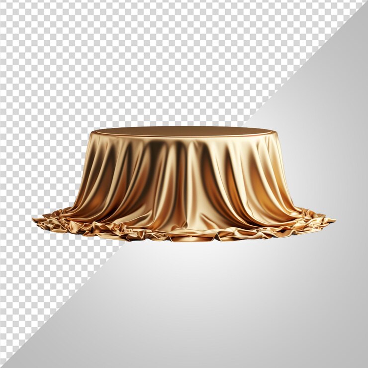 PSD la tela de lujo dorada colocada en png