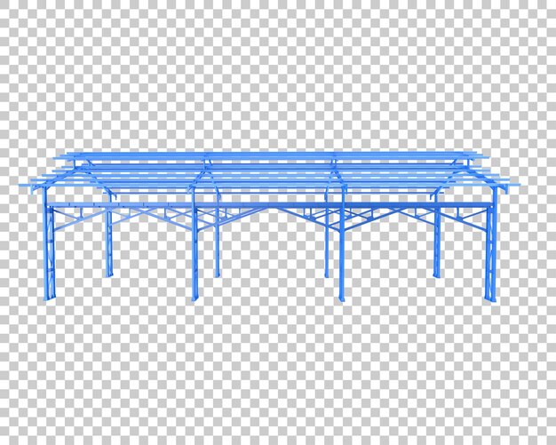 Telaio di fabbrica isolato su sfondo trasparente 3d rendering illustrazione