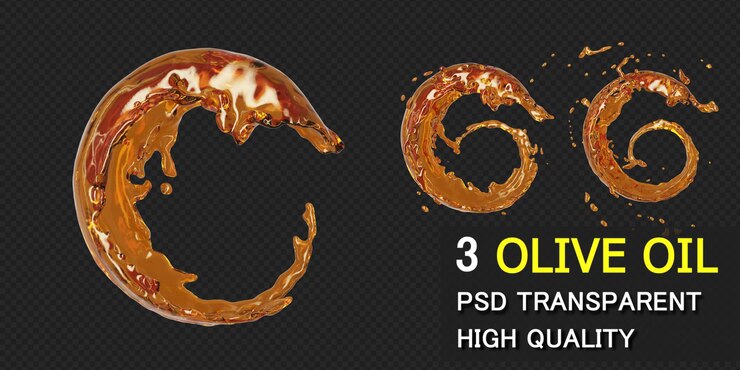 PSD telaio rotondo del cerchio della spruzzata dell'olio d'oliva nella rappresentazione 3d isolata