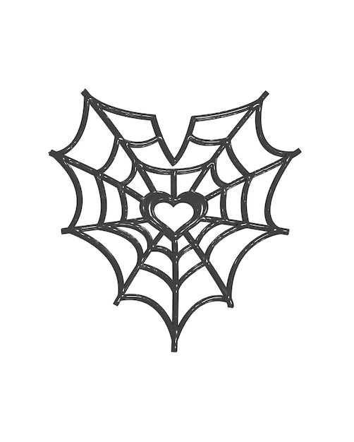 una telaraña con un corazón en ella