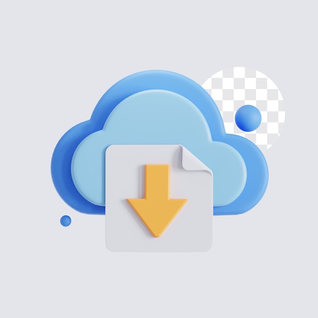 Télécharger le fichier à partir de l'icône 3D du nuage