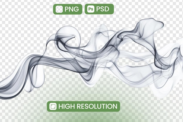 Télécharger des fichiers PNG et PSD à haute résolution d'ondes de fumée abstraites coulant harmonieusement pour des projets de conception axés sur une esthétique élégante et rêveuse Idéal pour les arrière-plans et les superpositions
