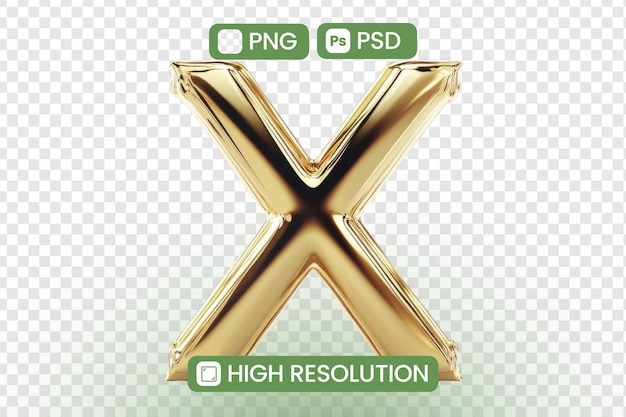Télécharger HighResolution Golden X Letter PNG Formats PSD Disponibles Ressource de conception graphique pour les projets Parfait pour les thèmes élégants ajoutant un attrait visuel de luxe à votre travail