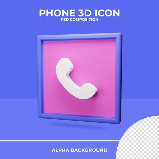 PSD telefon 3d-rendering-symbol-rendering