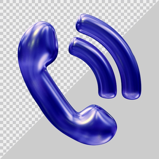 Telefon-icon-logo mit modernem 3d-stil