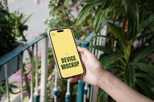 Telefon in der Hand Mockup