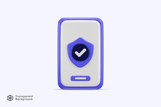 Telefon mit Sicherheitsschild-Symbol Symbol für Datenschutz Internet-Sicherheitssymbol 3D-Rendering-Vektor