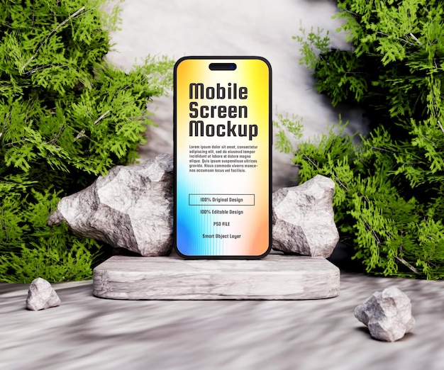 Telefon-Screen-Präsentations-Mockup oder realistisches 3D-Smartphone-Mackup