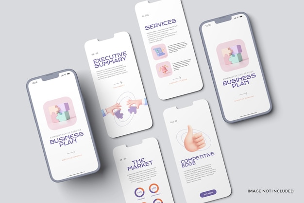 Telefon und Bildschirm - UI UX App Presentation Mockup