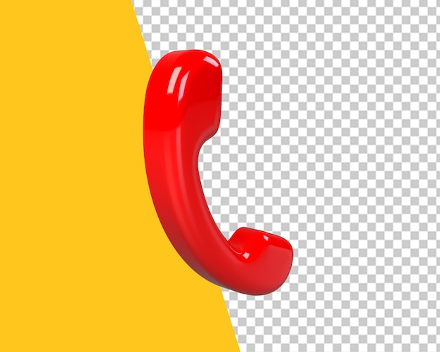 PSD telefonanruf rotes symbol 3d