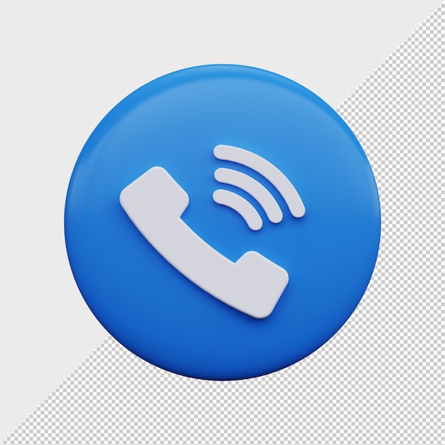 Telefonanruf-Symbol mit Konversation 3D-Rendering Premium Psd