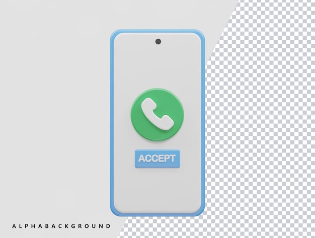 Telefonanruf-symbol psd 3d-vektor